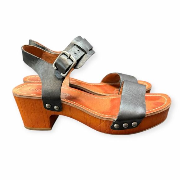 LUCKY BRAND Women’s Black Hashti Platform Block Heel Sandals Size 7 - Picture 2 of 7